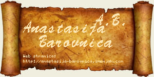 Anastasija Barovnica vizit kartica